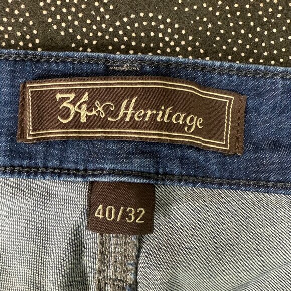 34 Heritage Charisma Comfort-Rise Classic Mens Jeans 40/32 Relaxed Fit Blue Deni - Picture 5 of 13